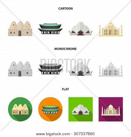 Isolated Object Of Town And Chinatown Symbol. Collection Of Town And Asian Vector Icon For Stock.
