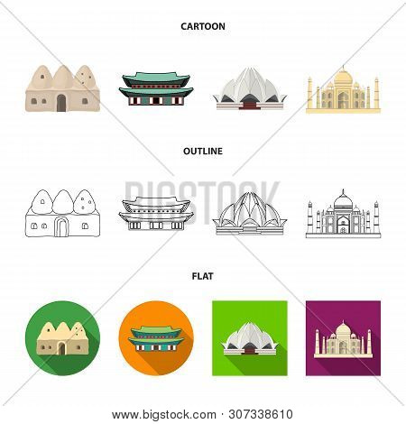 Vector Design Of Town And Chinatown Icon. Set Of Town And Asian Stock Vector Illustration.