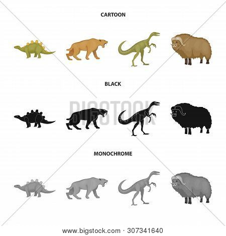 Isolated Object Of Animal And Character Icon. Collection Of Animal And Ancient Stock Symbol For Web.