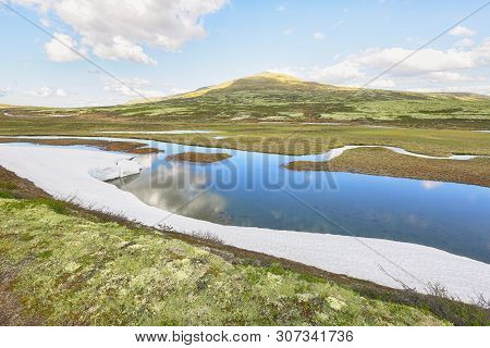 The River Orkla Source In The Oppdal Area, Norway