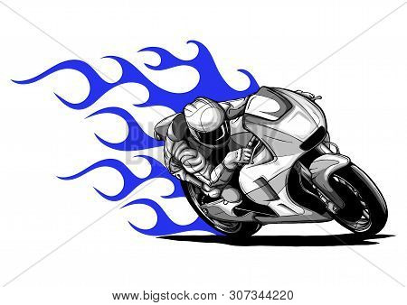 Vector Illustration Sport Superbike Motorcycle With Struments