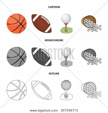 Vector Design Of Ball And Soccer Icon. Set Of Ball And Basketball Stock Vector Illustration.