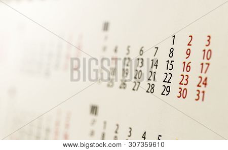 Calendar Sheet. Calendar Of The Year Two Thousand Nineteen. March.