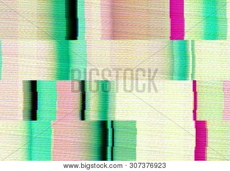 Abstract Background With Glitch Scanlines Tv Style
