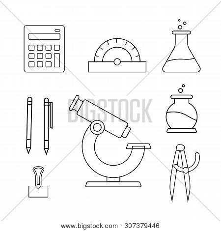 Vector School Objects Collection. Education Icons Set.