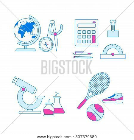 School Subjects Vector Collection. Education Objects Set.
