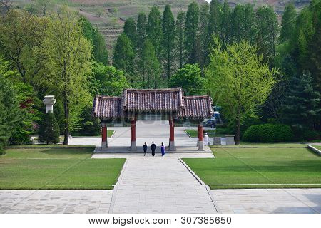 Kaesong, North Korea - May 5, 2019: View From The Top Of The Tomb Of King Wanggon Or Hyollung Royal 