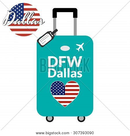 Luggage With Airport Station Code Iata Or Location Identifier And Destination City Name Dallas, Dfw.