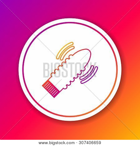 Color Line Dildo Vibrator For Sex Games Icon Isolated On Color Background. Sex Toy For Adult. Vagina