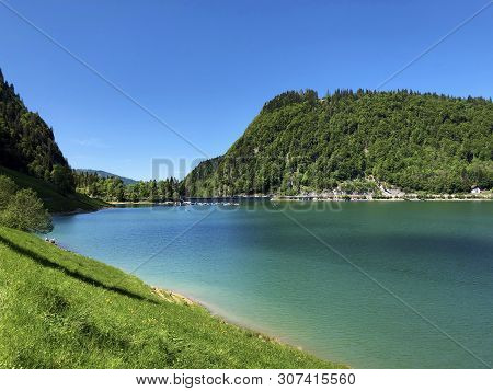 Hill Gugelberg Above Alpine Lake Wagitalersee Or Waegitalersee, Innerthal - Canton Of Schwyz, Switze