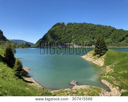 Hill Gugelberg Above Alpine Lake Wagitalersee Or Waegitalersee, Innerthal - Canton Of Schwyz, Switze