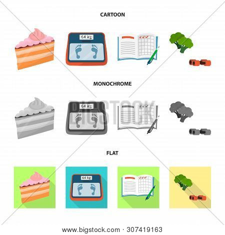Vector Design Of Diet And Treatment Symbol. Set Of Diet And Medicine Stock Vector Illustration.