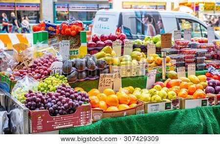 New York, United States, Fruits And Vegetables On A Street Stall, Manhattan Downtown