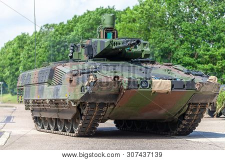 German Infantry Fighting Vehicle Drives On A Street