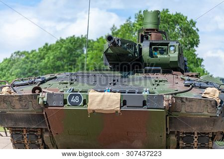 German Infantry Fighting Vehicle Drives On A Street