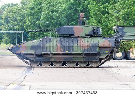 German Infantry Fighting Vehicle Drives On A Street