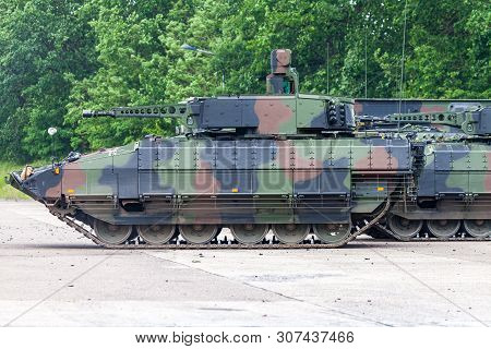 German Infantry Fighting Vehicle Drives On A Street