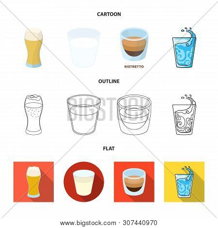 Vector Illustration Of Glass And Transparent Symbol. Set Of Glass And Empty Stock Vector Illustratio