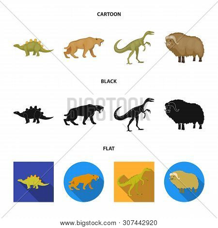 Vector Design Of Animal And Character Icon. Set Of Animal And Ancient Vector Icon For Stock.