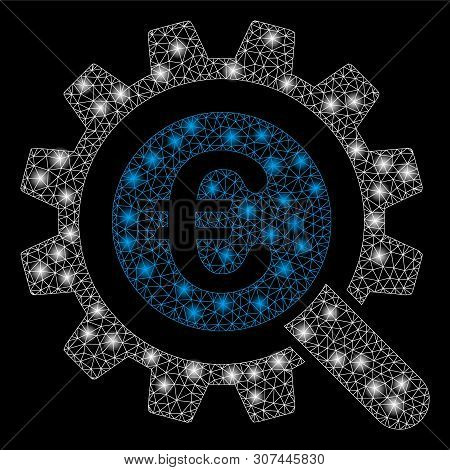 Flare Mesh Euro Search Options With Glare Effect. Abstract Illuminated Model Of Euro Search Options 