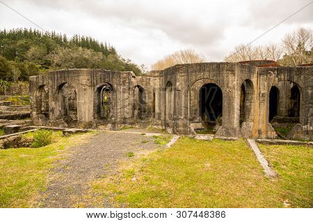 The Ruins Of An Old Mine In Waihi New Zealand
