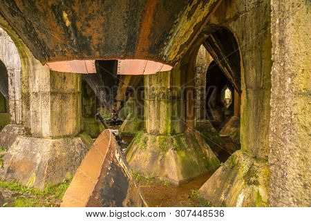 The Ruins Of An Old Mine In Waihi New Zealand