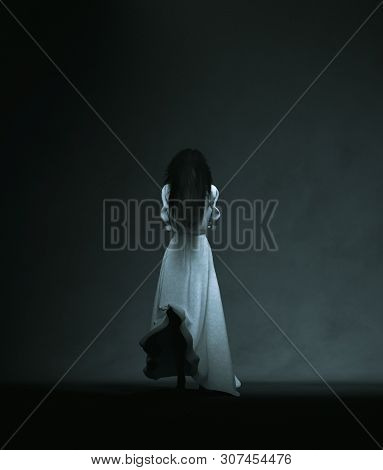 Ghost Woman In The Dark,3d Rendering Conceptual Background
