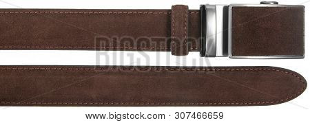 ends of men belt with automatic buckle isolated ontransparent background