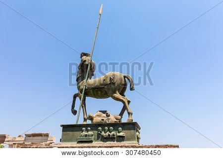 Pompeii, Italy - June 15, 2017: Sculptures Of The Polish Sculptor Igor Mitoraj On Display At Pompeii