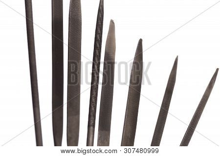 Needle Files - Working Tool On A White Background. Place For Text