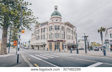 Napier, New Zealand -november-19-2017 : The T&g Building An Iconic Art Deco Landmark Building In Nap