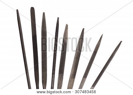Needle Files - Working Tool On A White Background. Place For Text