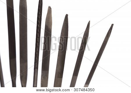 Needle Files - Working Tool On A White Background. Place For Text