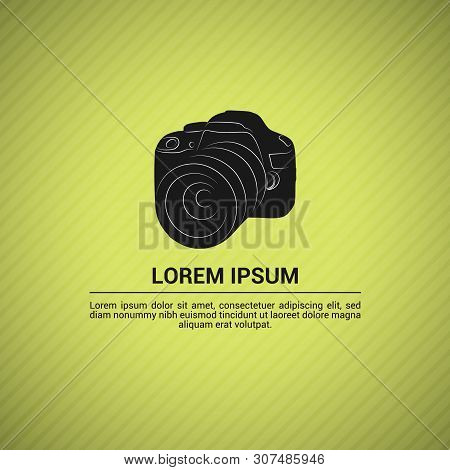 Stylized Modern Photo Camera Illustration On Textured Background