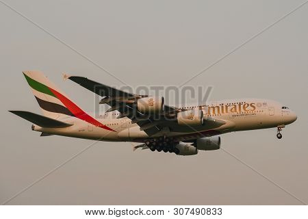 Airplane Landing At Bangkok Airport