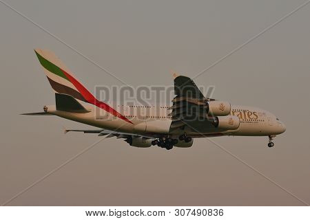 Airplane Landing At Bangkok Airport