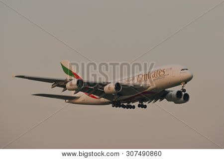 Airplane Landing At Bangkok Airport