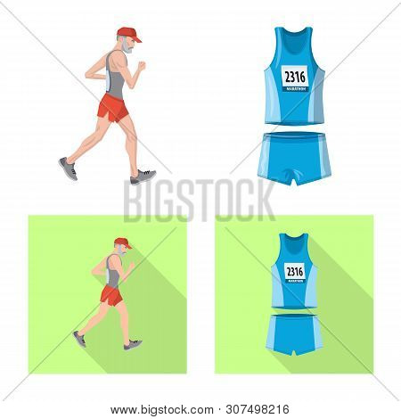 Vector Illustration Of Sport And Winner Symbol. Set Of Sport And Fitness Stock Vector Illustration.