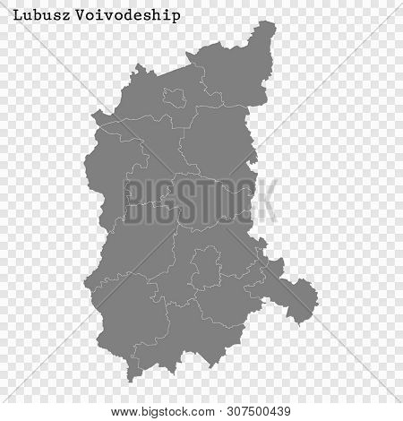 High Quality Map Of Lubusz Is A Voivodeship Of Poland With Borders Of The Powiats