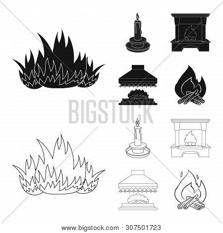 Vector Illustration Of Fire And Flame Icon. Set Of Fire And Fireball Vector Icon For Stock.