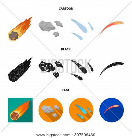 Vector Illustration Of Shooting And Fire Logo. Set Of Shooting And Asteroid Stock Vector Illustratio