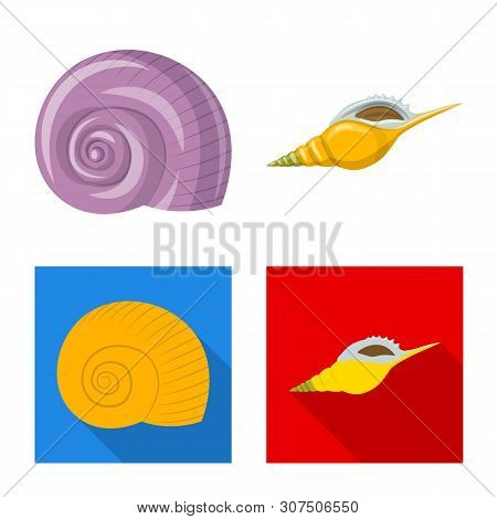Vector Illustration Of Animal And Decoration Icon. Set Of Animal And Ocean Vector Icon For Stock.