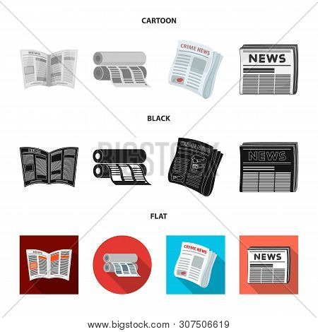 Vector Illustration Of Daily And Folded Logo. Collection Of Daily And Paper Stock Vector Illustratio