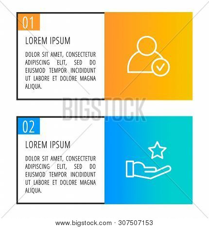 Modern Vector Illustration 3D. An Infographic Template With Two Steps And An Image Of Five Rectangle