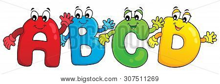 Cartoon Abcd Letters Theme 3 - Eps10 Vector Picture Illustration.