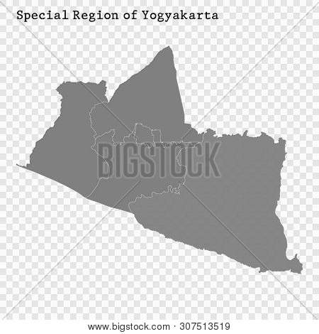 High Quality Map Of Yogyakarta Is A Province Of Indonesia
