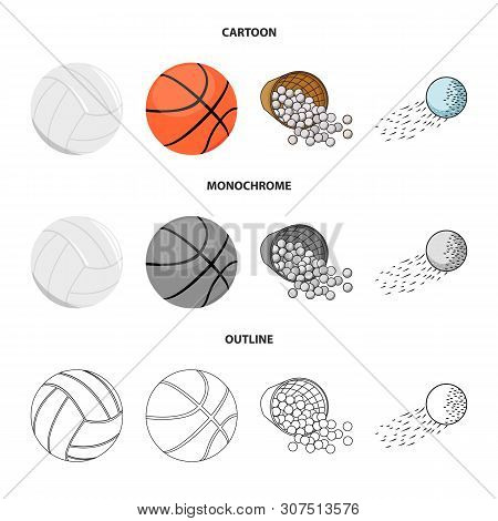 Vector Illustration Of Ball And Soccer Symbol. Collection Of Ball And Basketball Stock Vector Illust