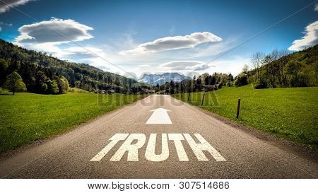 Street Sign The Direction Way To Truth