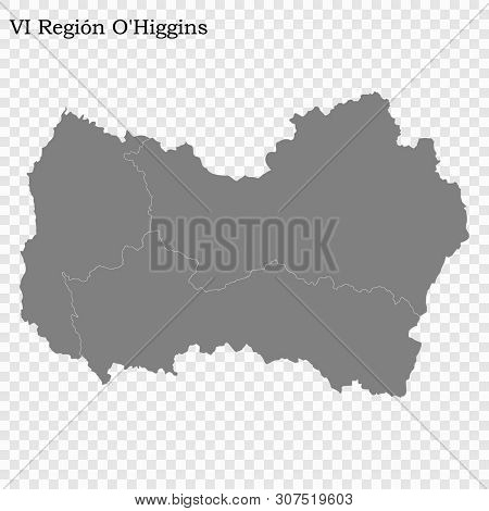 High Quality Map Of Ohiggins Is A Region Of Chile, With Borders Of The Provinces