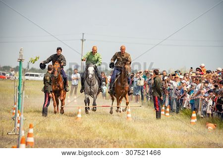 Demonstration Of Cossacks Ability Of Representatives To Stay In Saddle And Perform Tricks On Horseba